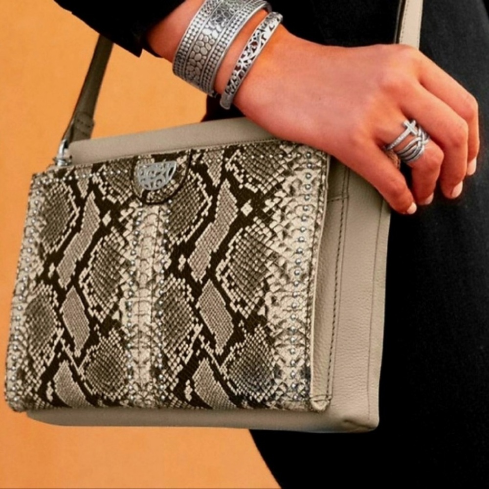 Brighton Jagger Pretty Tough City Organizer Python Crossbody Bag